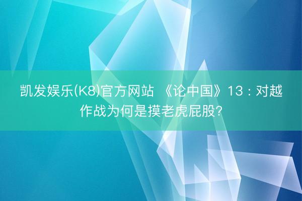 凯发娱乐(K8)官方网站 《论中国》13 : 对越作战为何是摸老虎屁股?