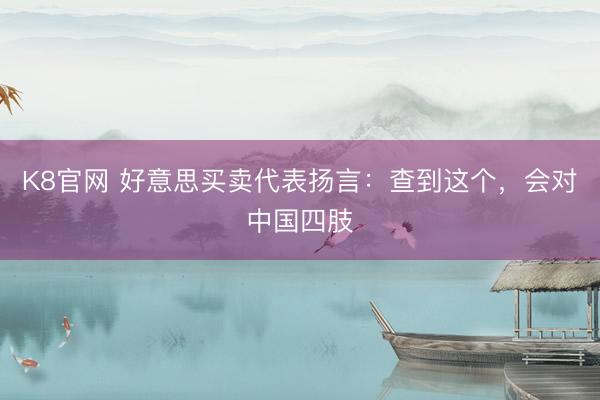 K8官网 好意思买卖代表扬言：查到这个，会对中国四肢