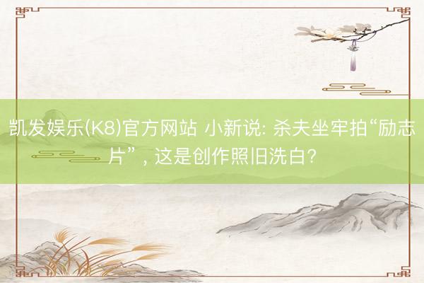 凯发娱乐(K8)官方网站 小新说: 杀夫坐牢拍“励志片” ， 这是创作照旧洗白?