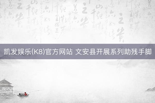 凯发娱乐(K8)官方网站 文安县开展系列助残手脚