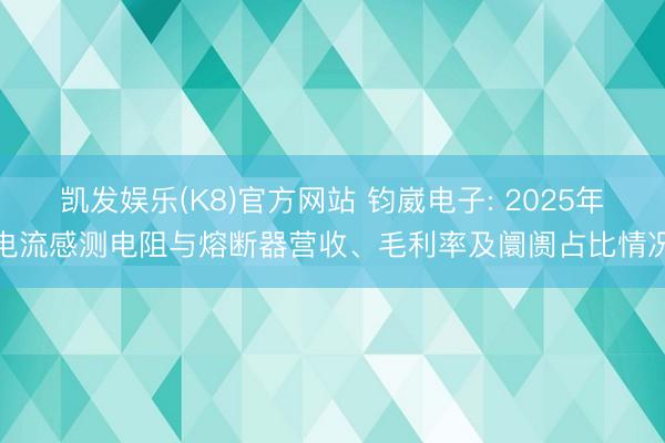 凯发娱乐(K8)官方网站 钧崴电子: 2025年电流感测电阻与熔断器营收、毛利率及阛阓占比情况