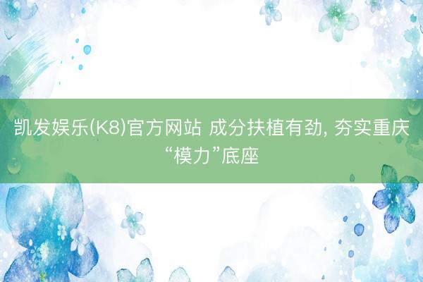 凯发娱乐(K8)官方网站 成分扶植有劲， 夯实重庆“模力”底座