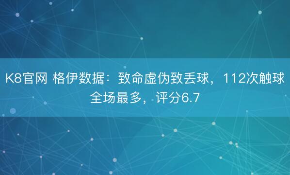 K8官网 格伊数据：致命虚伪致丢球，112次触球全场最多，<a href=
