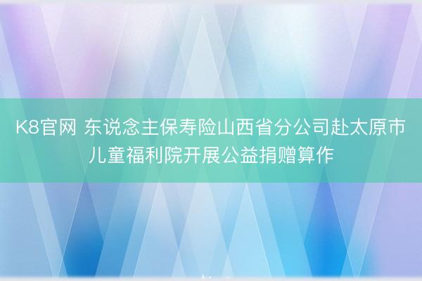 K8官网 东说念主保寿险山西省分公司赴太原市儿童福利院开展公益捐赠算作