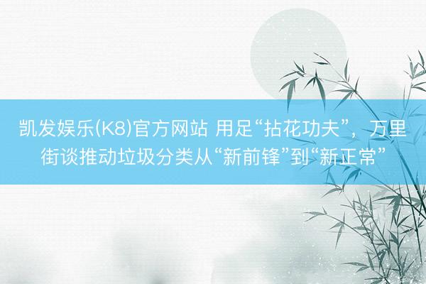 凯发娱乐(K8)官方网站 用足“拈花功夫”，万里街谈推动垃圾分类从“新前锋”到“新正常”
