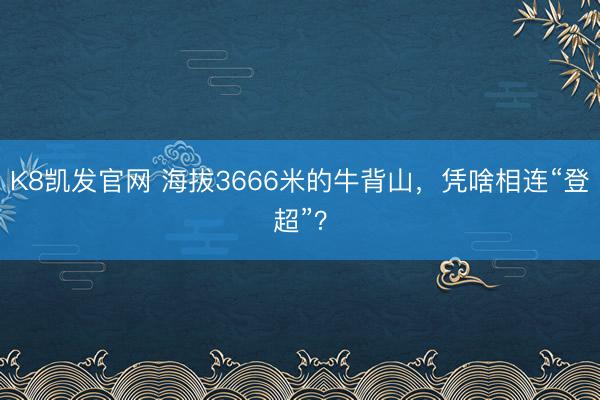 K8凯发官网 海拔3666米的牛背山,凭啥相连“登超”?
