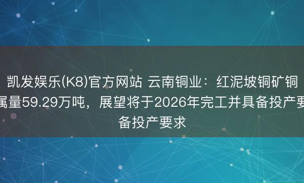 凯发娱乐(K8)官方网站 云南铜业：红泥坡铜矿铜金属量59.29万吨，展望将于2026年完工并具备投产要求