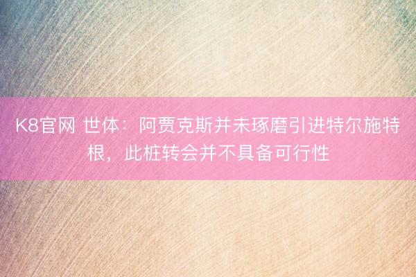 K8官网 世体：阿贾克斯并未琢磨引进特尔施特根，此桩转会并不具备可行性