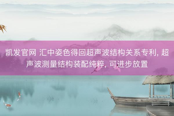 凯发官网 汇中姿色得回超声波结构关系专利, 超声波测量结构装配纯粹, 可进步放置