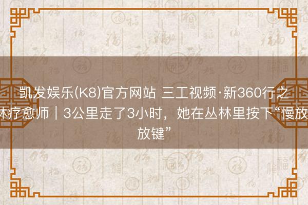 凯发娱乐(K8)官方网站 三工视频·新360行之丛林疗愈师｜3公里走了3小时，她在丛林里按下“慢放键”