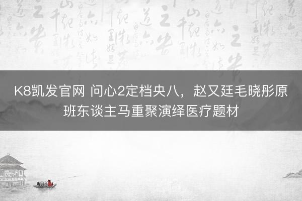 K8凯发官网 问心2定档央八，赵又廷毛晓彤原班东谈主马重聚演绎医疗题材