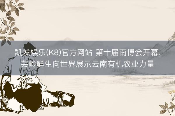 凯发娱乐(K8)官方网站 第十届南博会开幕，芸岭鲜生向世界展示云南有机农业力量
