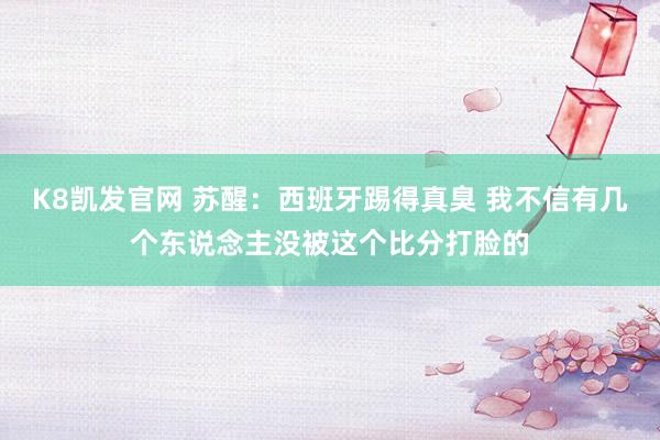 K8凯发官网 苏醒：西班牙踢得真臭 我不信有几个东说念主没被这个比分打脸的